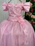 Vestido Marie Longo Manga Princesa Rosa Bebe - Ferreira Kids