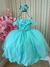 Vestido Bella Child Peito Babado Verde Tiffany