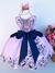 Vestido Juvenil Miss Cherry Rosa com Azul Royal Florido na internet