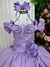 Vestido Marie Longo Manga Princesa Lilas