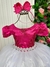 Vestido Enjoy Longo Mari Peito Rendado Pink Saia Branca - comprar online