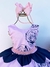 Vestido Juvenil Miss Cherry Rosa com Azul Royal Florido - comprar online