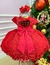 Vestido Menina Bonita Vermelho Peito Rendas e Perolas - Ferreira Kids