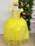 Vestido Vila Lele Longo Jardim Encantado Borboletas Amarelo