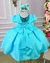 Vestido Ysa Kids Azul Tiffany Peito Perolas - Ferreira Kids