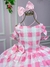 Vestido Princesa Belli Rosa Xadrez Barbie - loja online