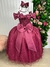 Vestido Marie Longo Manga Princesa Marsala - comprar online