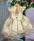 Vestido Marie Jardim Encantado Luxo Renda Dourado Modelo 2 - Ferreira Kids