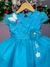 Vestido Marie Azul Turquesa Jardim Encantado Flores - comprar online