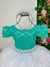 Vestido Enjoy Longo Mari Peito Rendado Verde Tiffany - comprar online