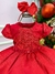 Vestido Menina Bonita Vermelho Peito Rendas e Perolas - comprar online