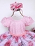 Vestido Giovanella / Giovanela Rosa Florido Peito Rendado - comprar online