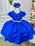 Vestido Ysa Kids Azul Royal Peito Perolas