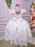 Vestido Lorenzetti Longo Rosa Bebe Peito Rendado - Ferreira Kids