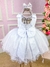 Imagem do Vestido Marie Juvenil Branco Peito Glitter