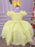 Vestido Ysa Kids Amarelo Peito Perolas