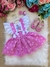 Romper/Vestido Princesa Belli Galinha Pintadinha Rosa