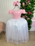 Vestido Enjoy Longo Mari Peito Rendado Rosa Bebe Saia Branca