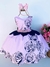 Vestido Juvenil Miss Cherry Rosa com Azul Royal Florido