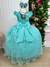 Vestido Vila Lele Longo Jardim Encantado Borboletas Verde Tiffany - Ferreira Kids