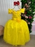 Vestido Marie Longo Manga Princesa Amarelo A Bela e a Fera - comprar online