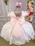 Vestido Ysa Kids Rosa Bebe Peito Perolas - Ferreira Kids