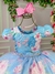 Vestido Bella Child Juvenil Azul Flores Rosa - comprar online