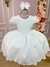 Vestido Ysa Kids Branco Peito Perolas