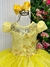 Vestido Vila Lele Longo Jardim Encantado Borboletas Amarelo - comprar online