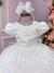 Vestido Miss Sweet Branco Saia Poa - comprar online