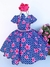 Vestido Juvenil Mimadine Florido Azul Marinho - Ferreira Kids