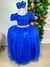 Vestido Enjoy Longo Laura Peito rendado Azul Royal