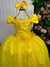 Vestido Marie Longo Manga Princesa Amarelo A Bela e a Fera - loja online