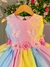 Vestido Infantil Marie Jardim Encantado Rosa Arco Iris Colorido - comprar online