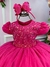 Vestido Menina Bonita Pink Peito Detalhes em Paete - comprar online