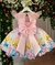 Vestido Infantil Marie Rosa Jardim Encantado