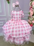 Vestido Princesa Belli Rosa Xadrez Barbie - Ferreira Kids