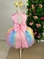 Vestido Infantil Marie Jardim Encantado Rosa Arco Iris Colorido - comprar online