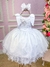 Vestido Marie Juvenil Branco Peito Glitter