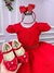 Vestido Belle Fille Jade Vermelho - comprar online