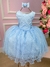 Vestido Princesa Belli Azul Bebe Jardim Encantado