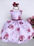 Vestido Juvenil Miss Cherry Rosa Florido Com Marsala