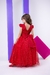 Vestido Vila Lele Longo Jardim Encantado Borboletas Vermelho - loja online