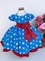 Vestido Infantil Menina Bonita Azul Galinha Pintadinha Poá