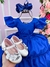 Vestido Infantil Lig Lig Azul Royal Cinto Florzinha - comprar online