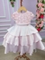 Vestido Miss Sweet Rosa Bebe Saia Babado Borboletinhas