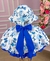 Vestido Miss Cherry Chapeu Ursinho Azul Royal - Ferreira Kids