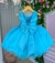 Vestido Princesa Belli Anabel Jardim Encantado Azul Turquesa - Ferreira Kids