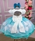 Vestido Menina Bonita Branco Saia Azul Tiffany Florida - Ferreira Kids