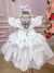 Vestido Infantil Lig Lig Branco Cinto Florzinha - Ferreira Kids